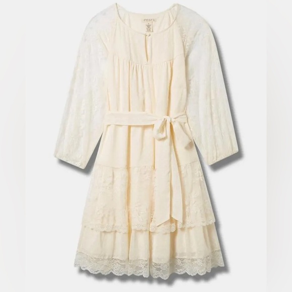 Festi Lace Clip Dot Mini Dress torrid - Picture 13 of 13